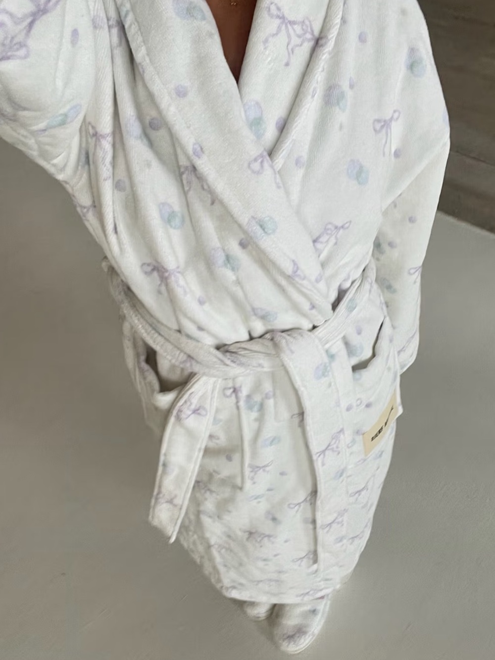 Djerf Avenue Bubble Bliss Terry Robe XS/S Print Rare Organic Cotto